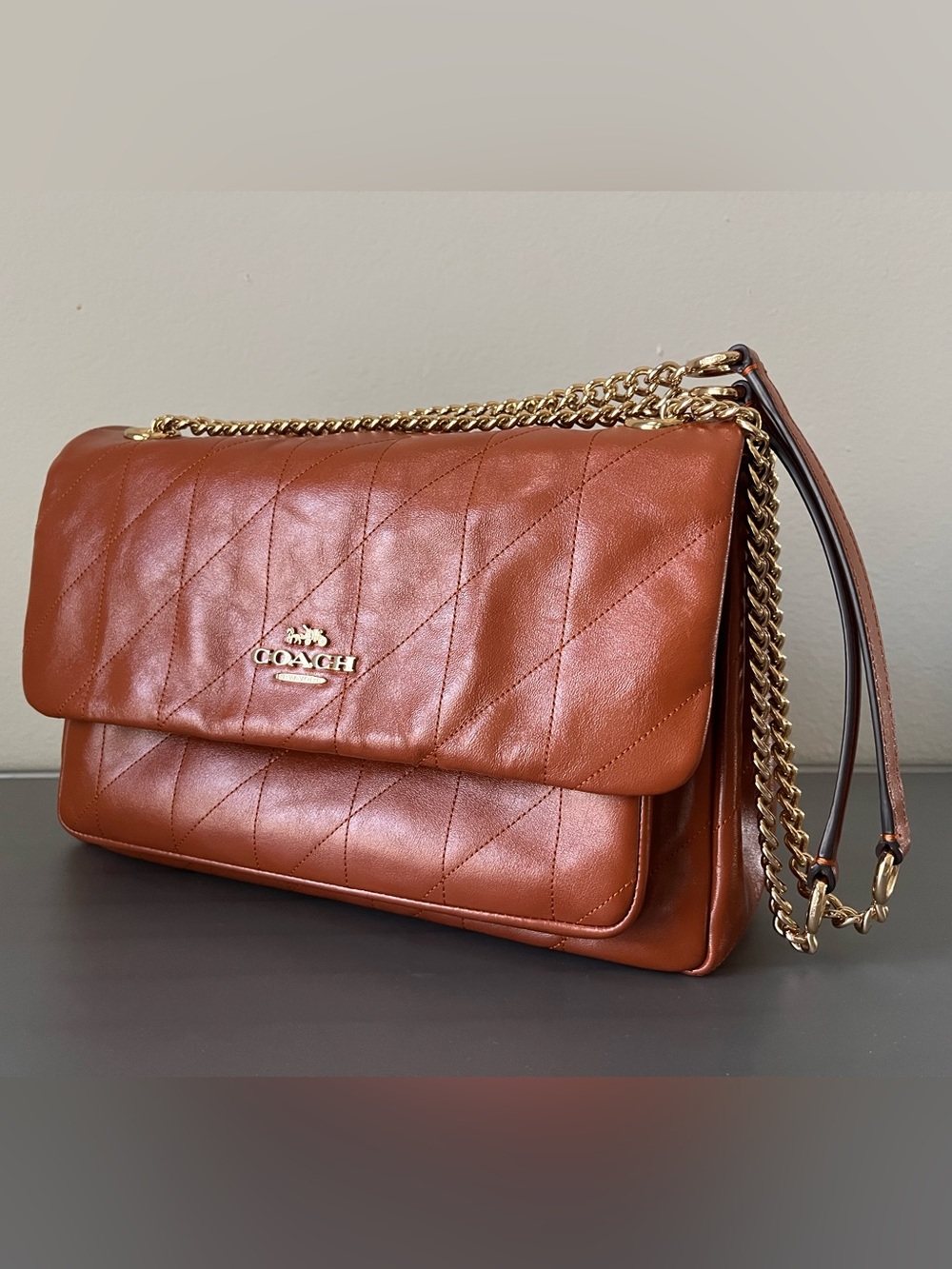Coach Elodie Quilted Leather Cinnamon Crossbody Bag - Picture 2 of 11